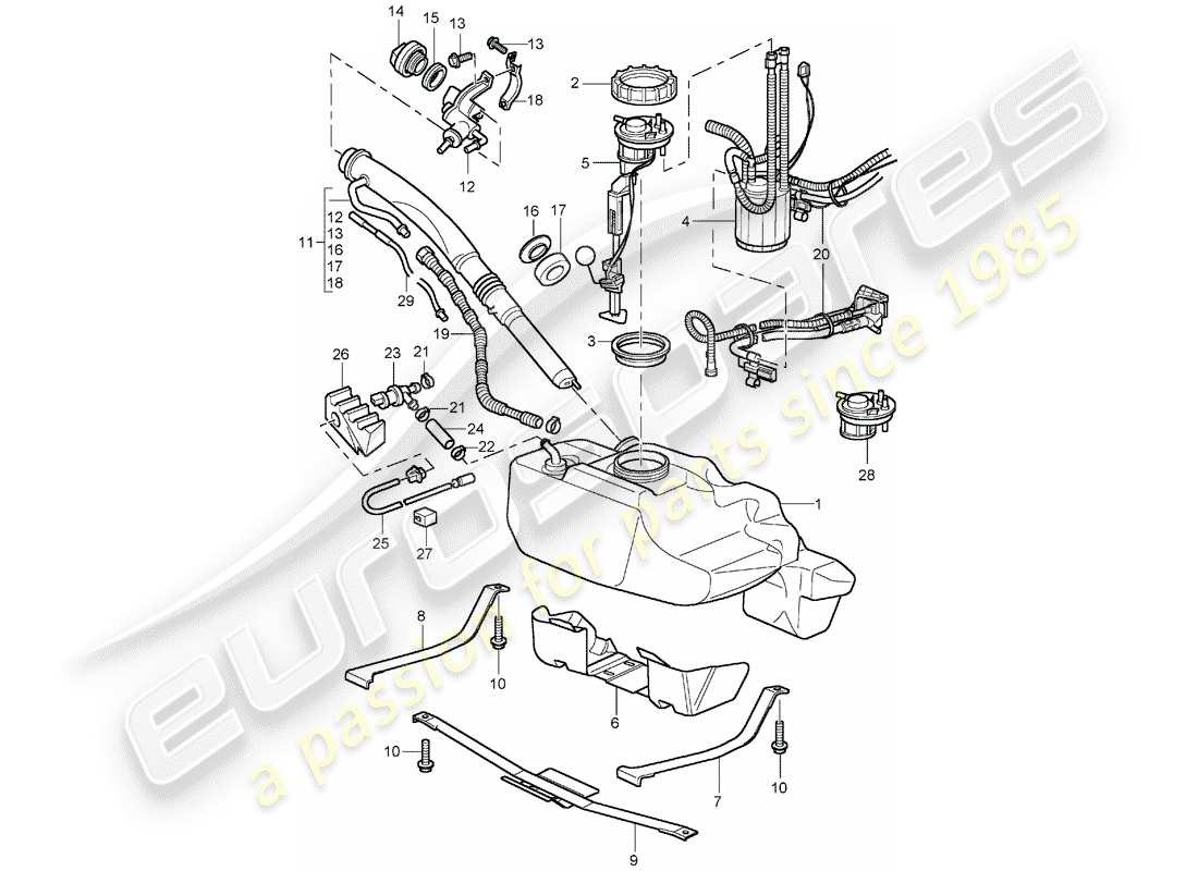 VIEW PARTS DIAGRAMS FROM THE PORSCHE 996 PARTS CATALOGUE a part diagram from the porsche 996 parts catalogue