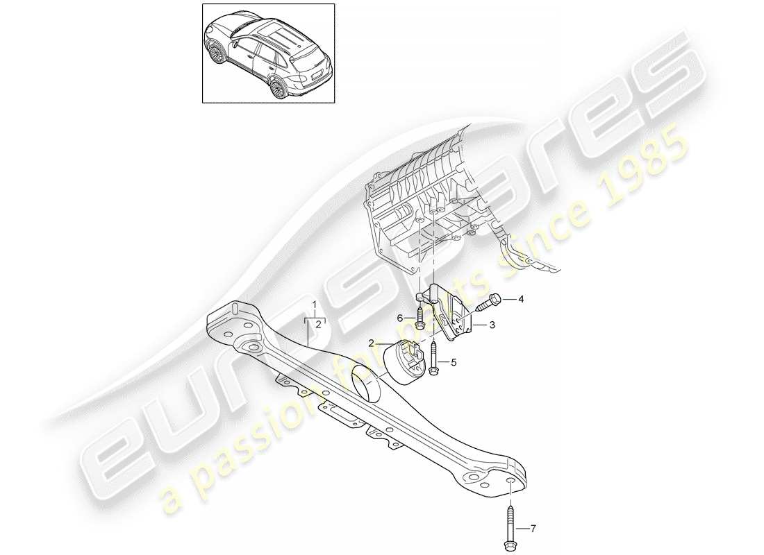 a part diagram from the porsche cayenne parts catalogue