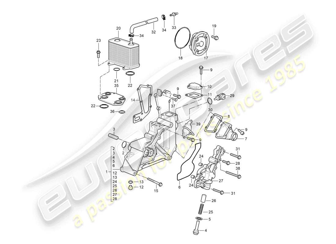 a part diagram from the porsche 1997 (986 boxster) parts catalogue