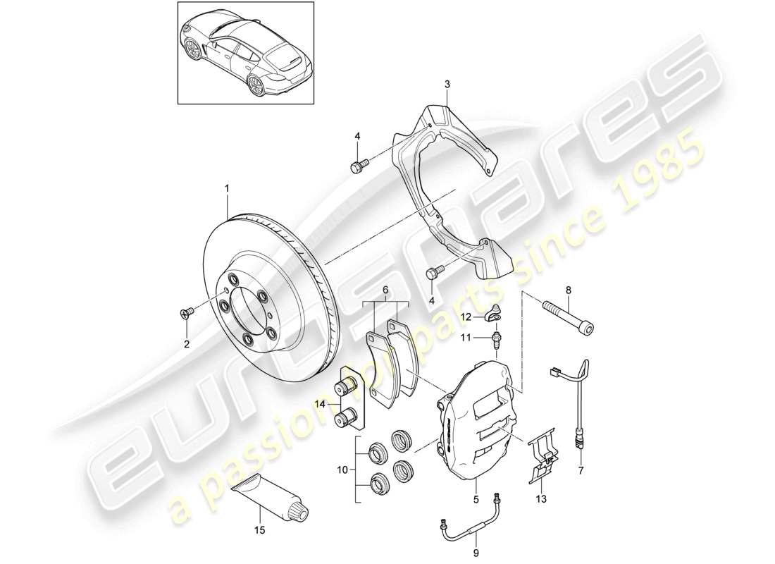 a part diagram from the porsche 2014 (panamera 970) parts catalogue