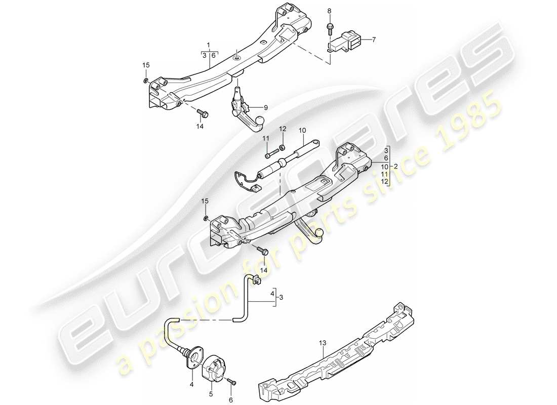 a part diagram from the porsche cayenne parts catalogue