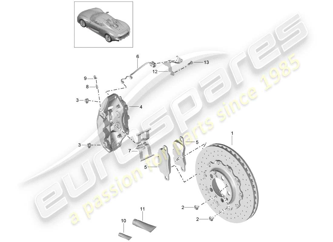 a part diagram from the porsche 2015 (918 spyder) parts catalogue