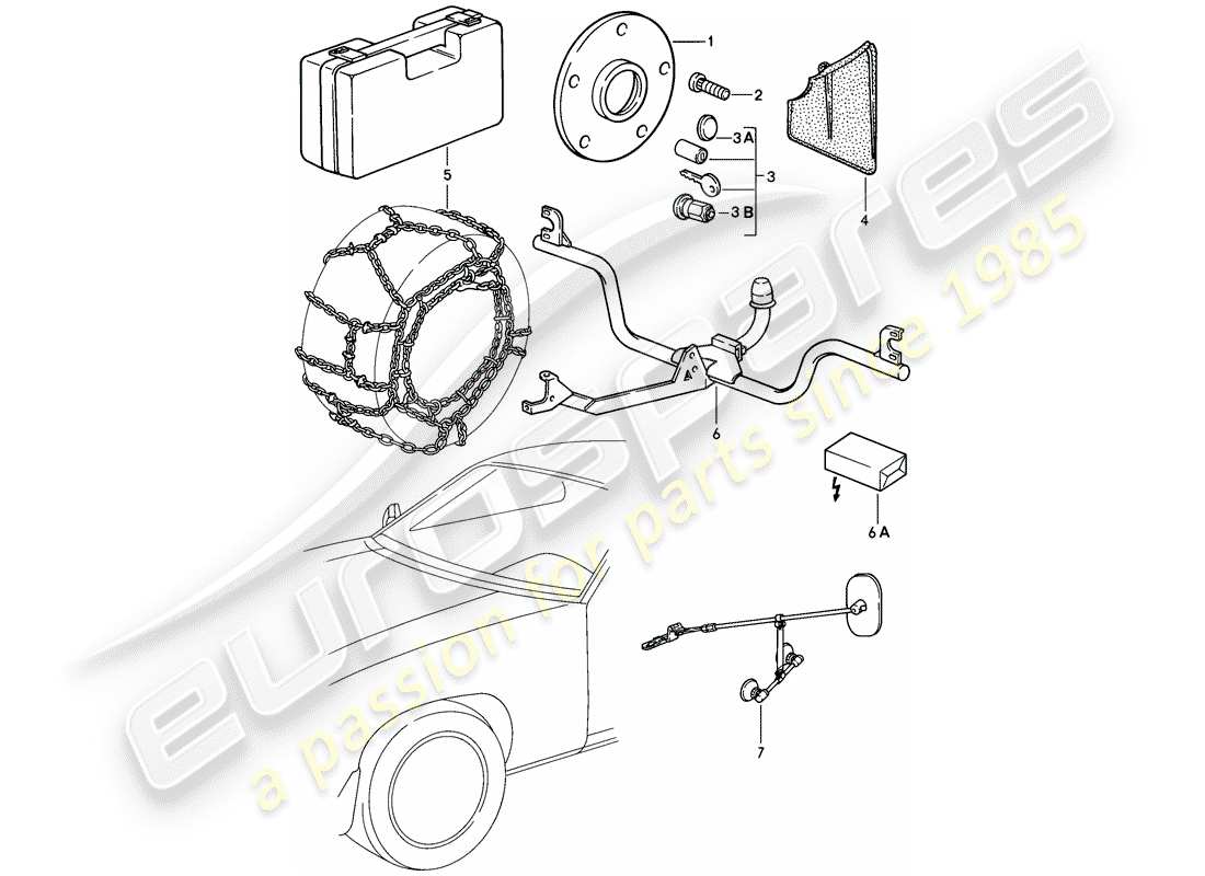a part diagram from the porsche 1985 (928) parts catalogue