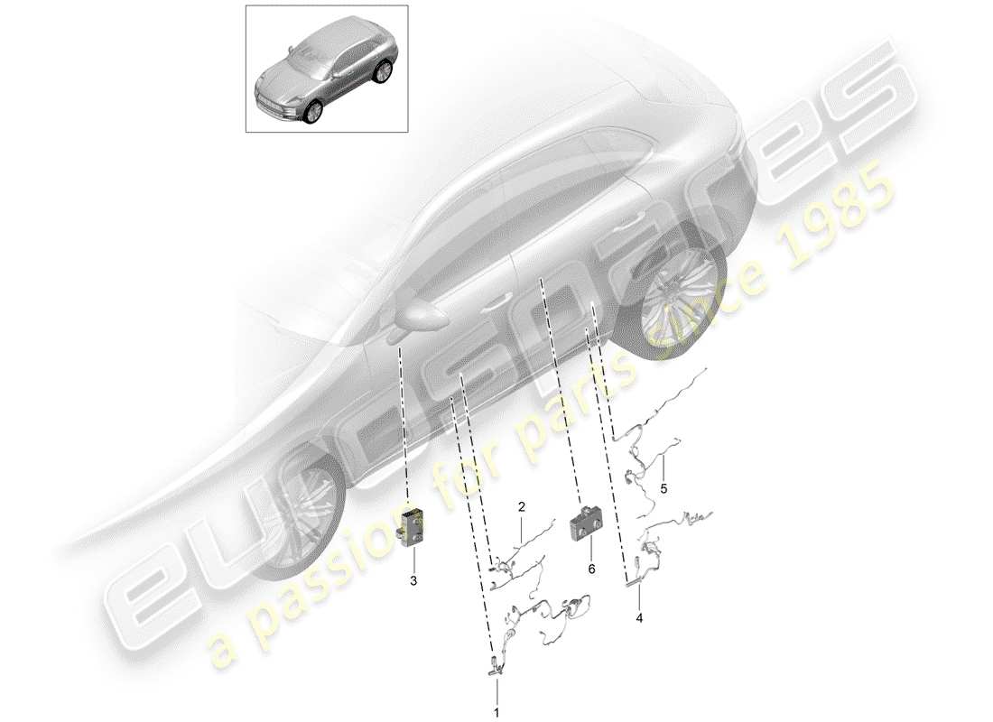 porsche 2020 (macan) harness part diagram
