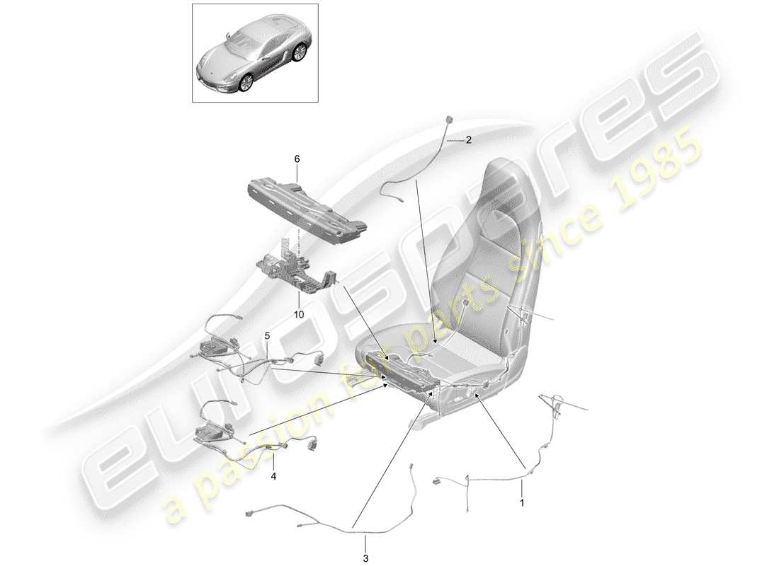 porsche 2015 (981 cayman) wiring harnesses part diagram