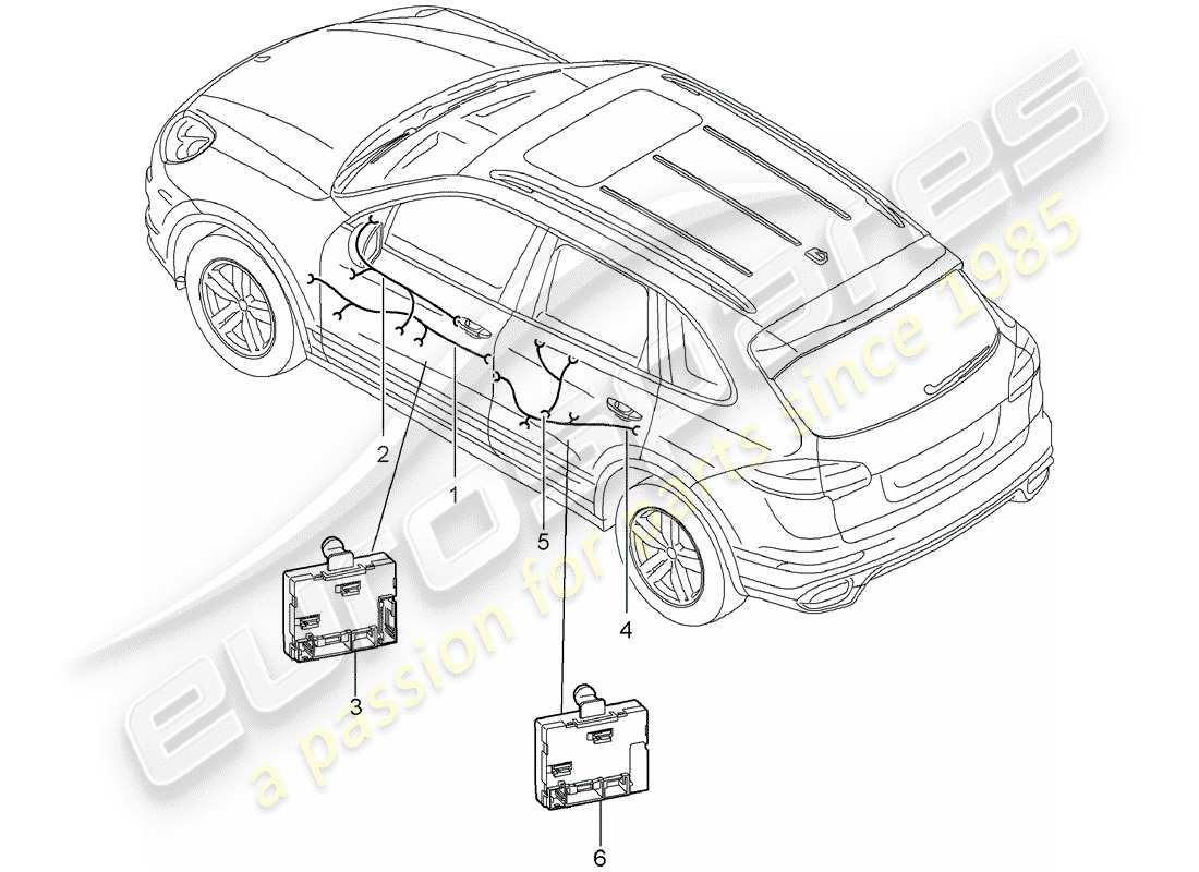 porsche 2012 (cayenne e2 92a) wiring harnesses part diagram