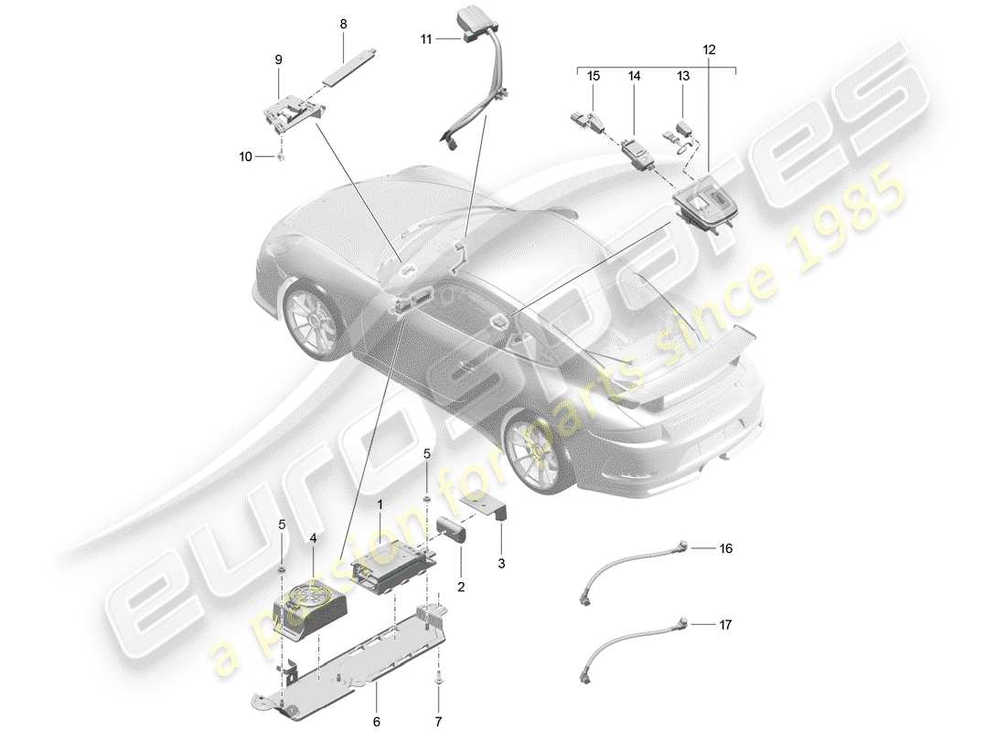 porsche 2020 (991-2 r/gt3/rs) for vehicles with telephone part diagram