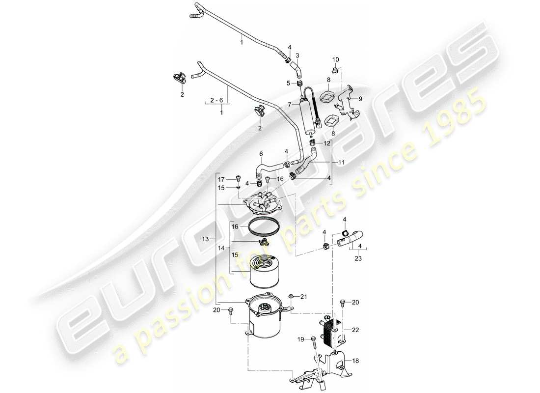 porsche cayenne (2010) fuel system parts diagram