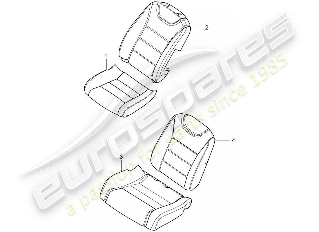 porsche cayenne (2003) seat covers part diagram