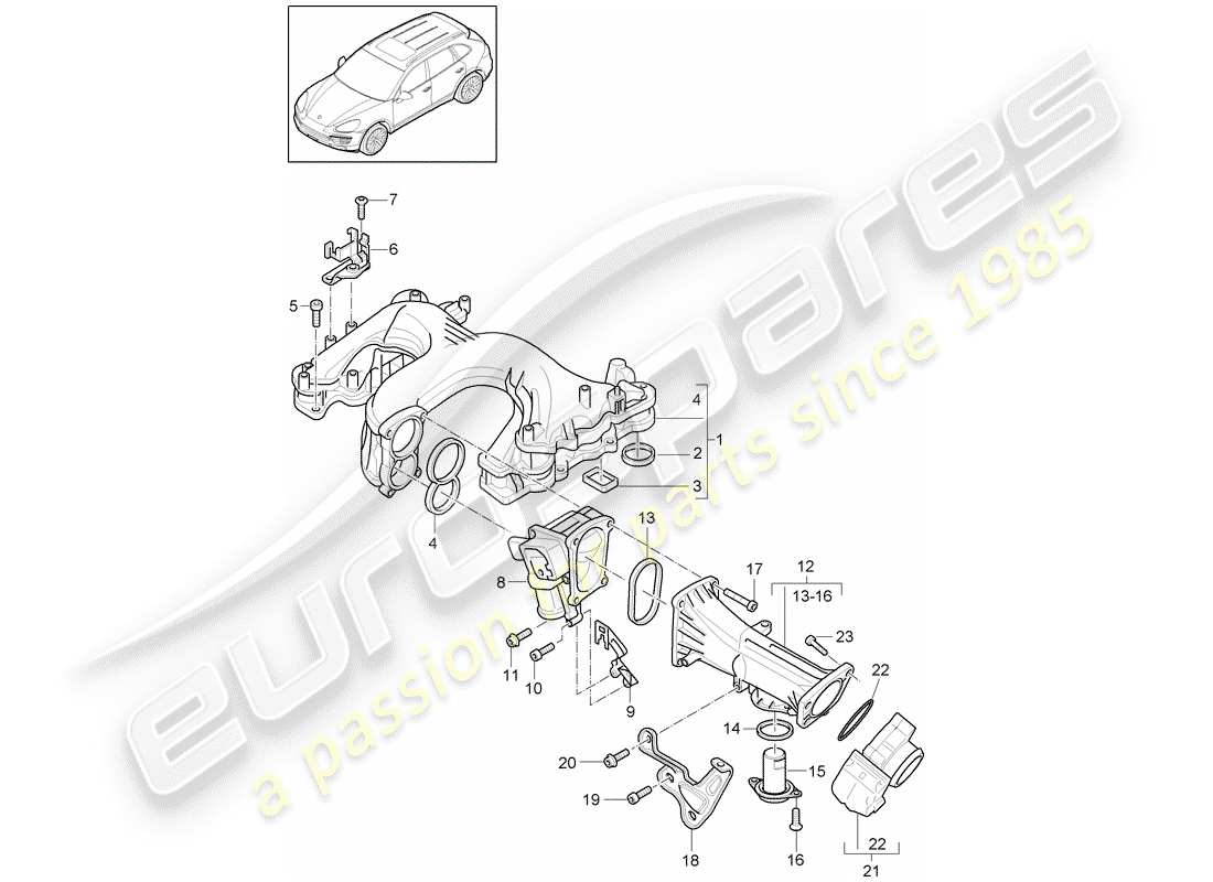 porsche 2012 (cayenne e2 92a) intake manifold part diagram