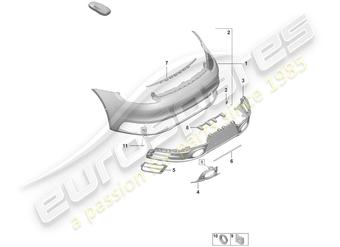 porsche 2019 (992-1) bumper part diagram