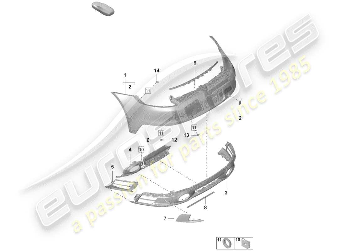 porsche 2019 (992-1) bumper part diagram