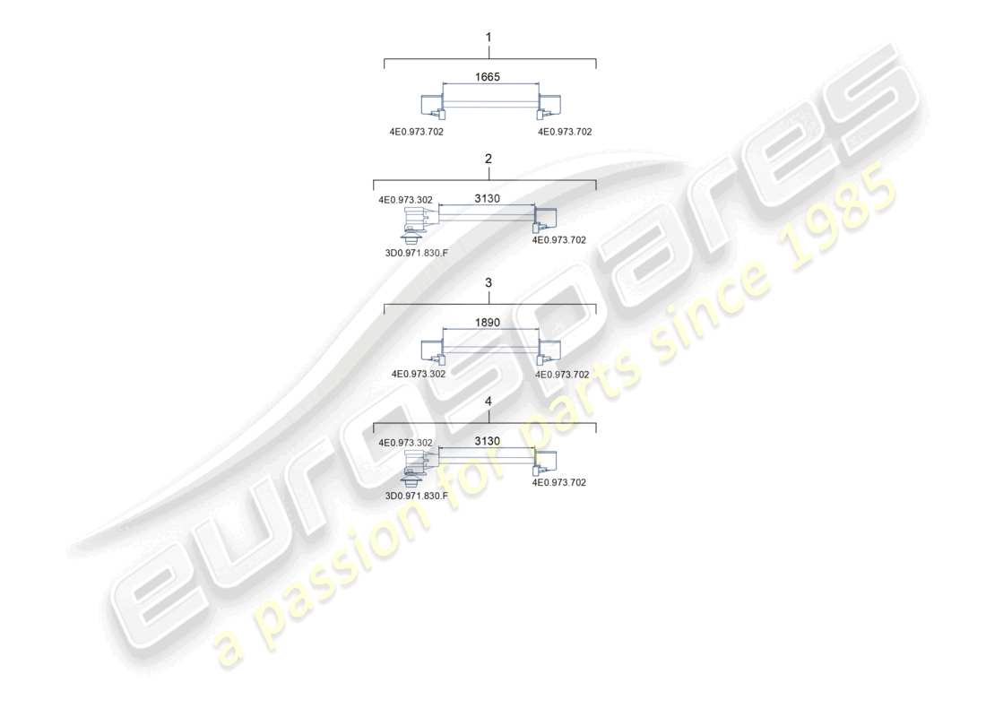 porsche 2019 (macan) single wire connecting line fibre optic wave conductor part diagram