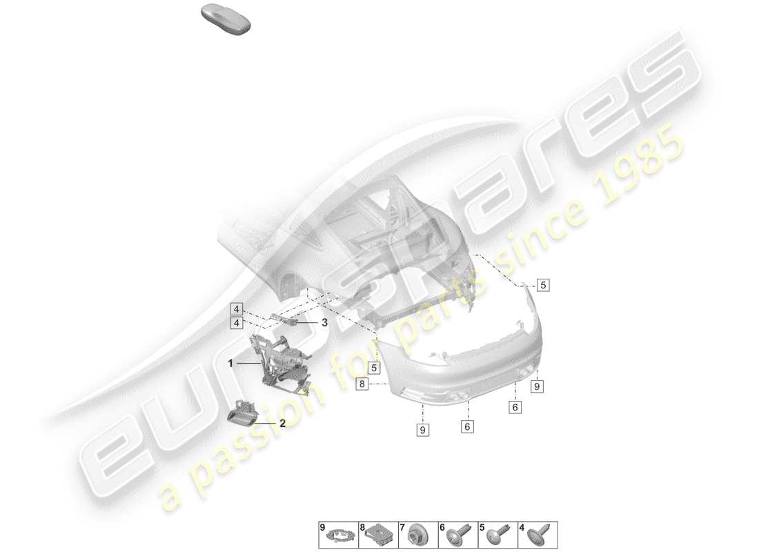 porsche 2019 (992-1) bumper part diagram
