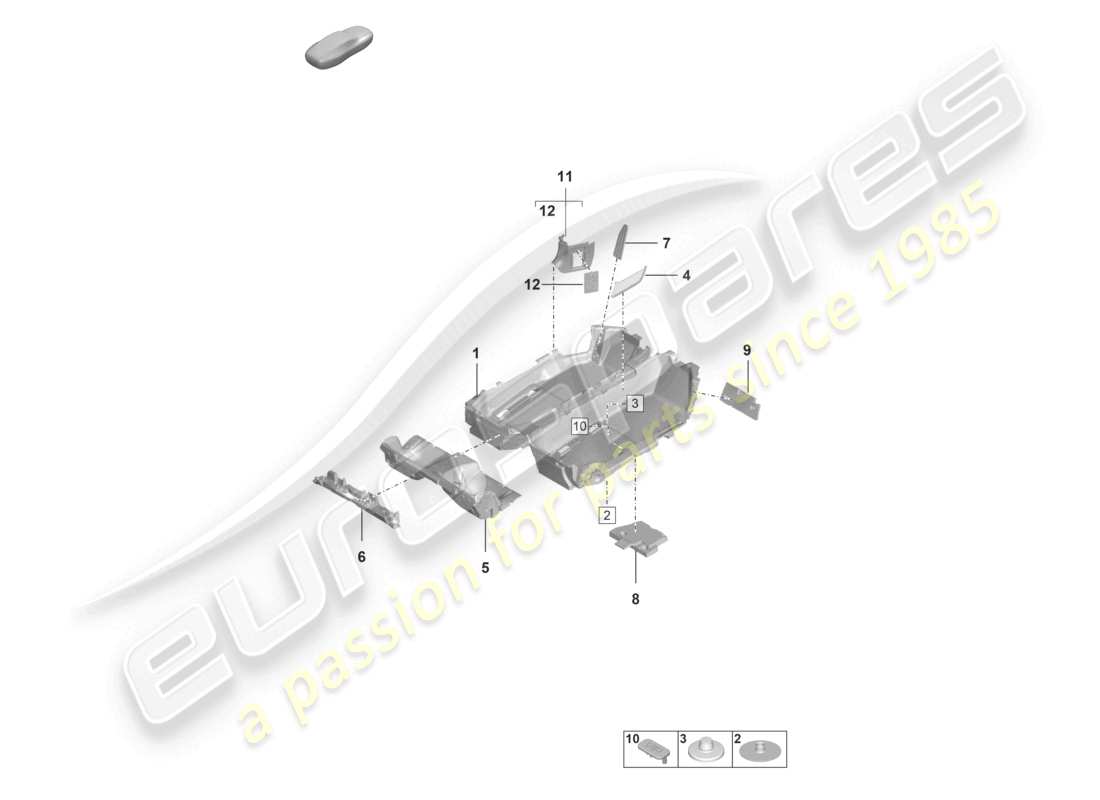 porsche 2019 (992-1) flooring (carpet) trims part diagram