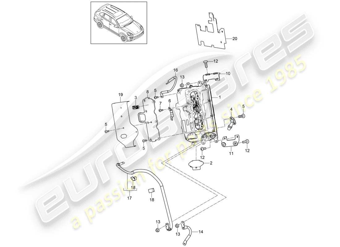 porsche 2012 (cayenne e2 92a) power and control electronics- part diagram