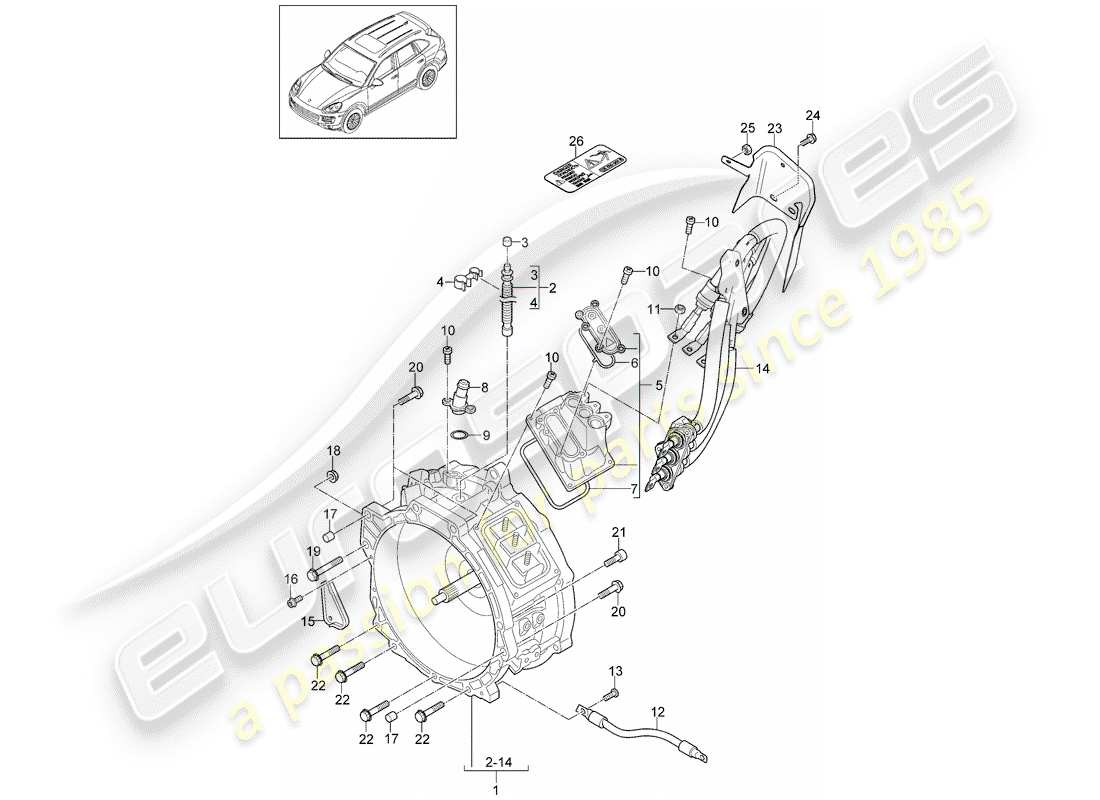 porsche cayenne e2 (2013) traction motor for elec. drive part diagram