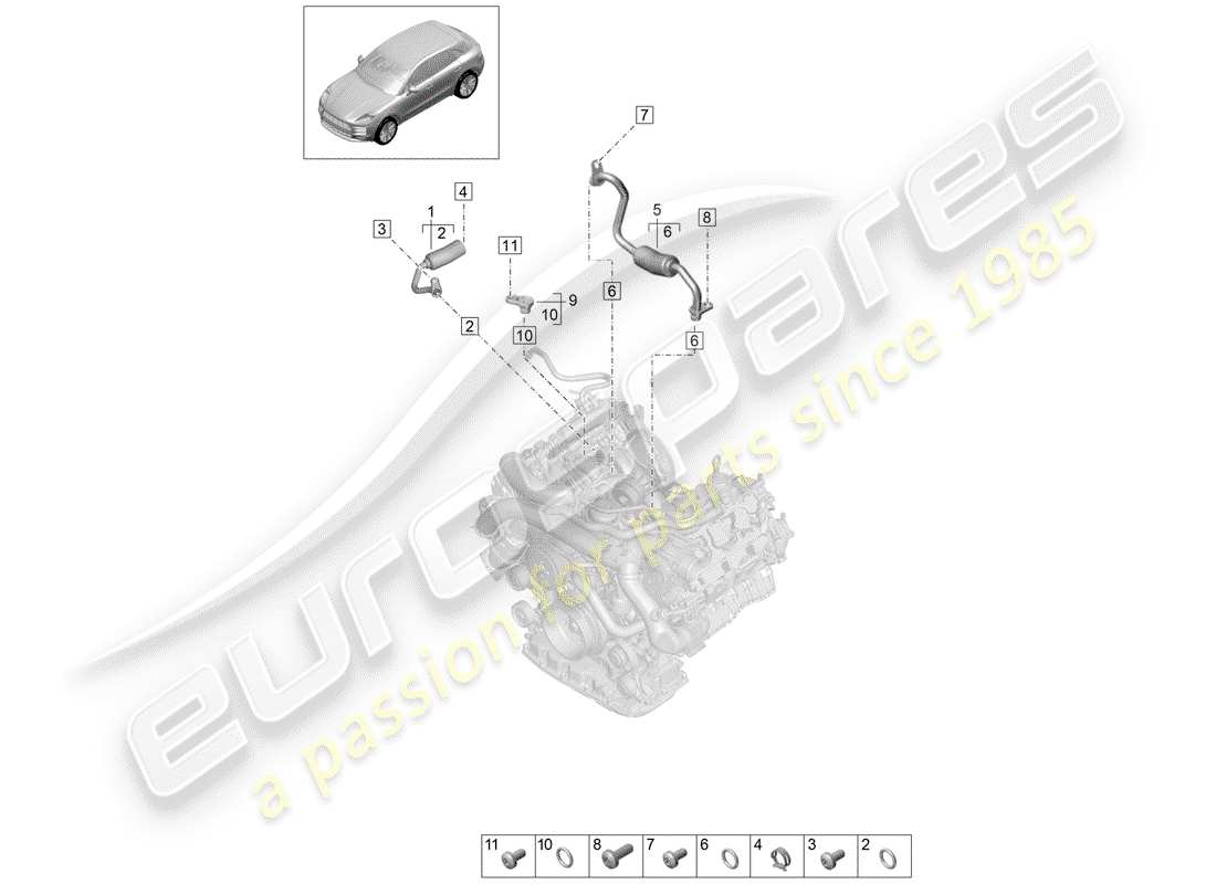 porsche 2019 (macan) water cooling for part diagram