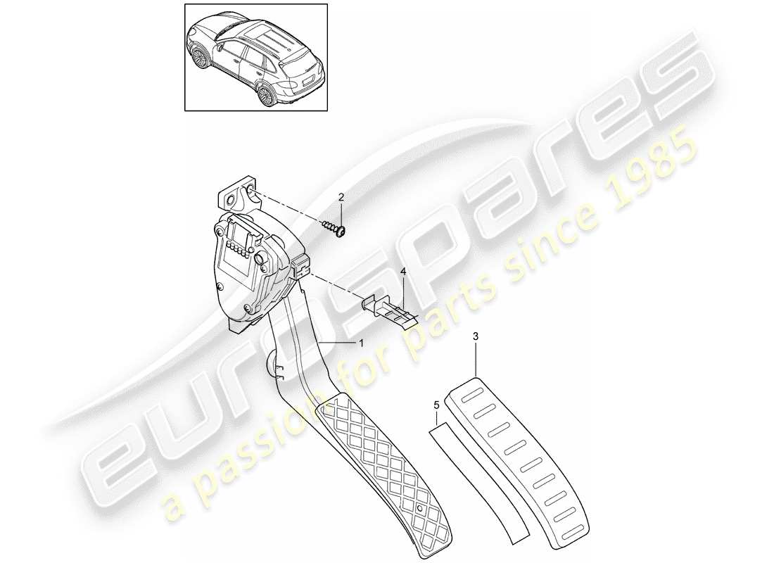 porsche 2012 (cayenne e2 92a) pedals part diagram