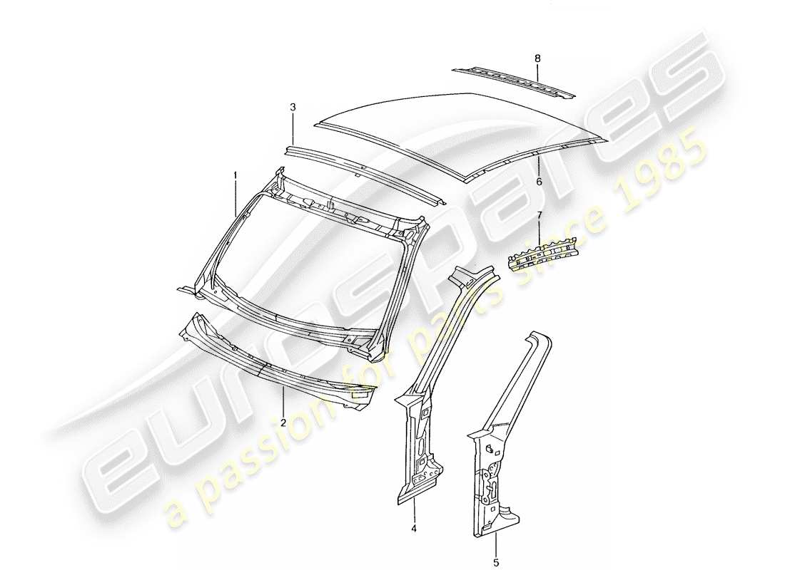 porsche 2004 (996 gt3) cowl part diagram