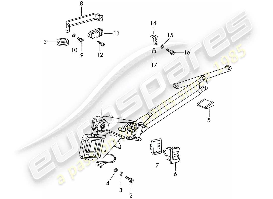porsche 1969 (911/912) window regulator - electric part diagram