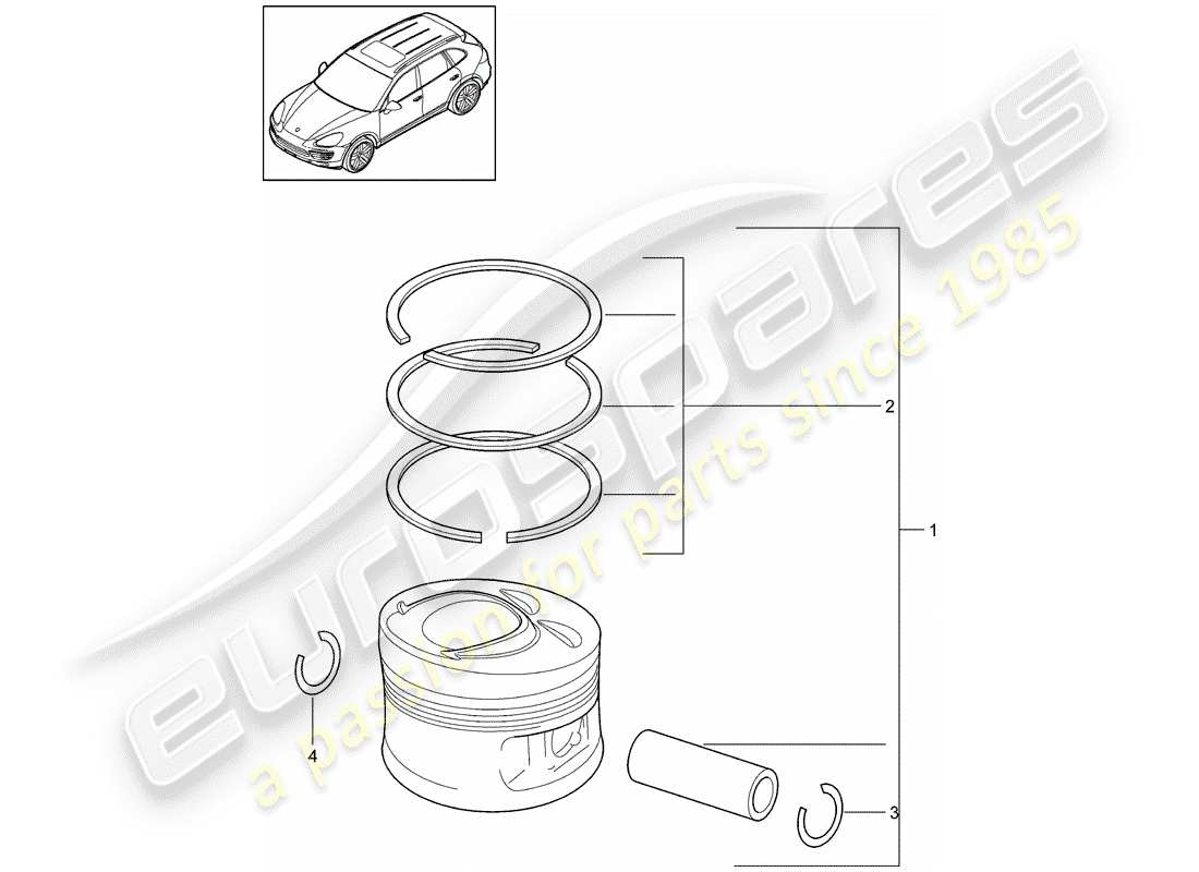porsche 2017 (cayenne e2 92a) piston part diagram