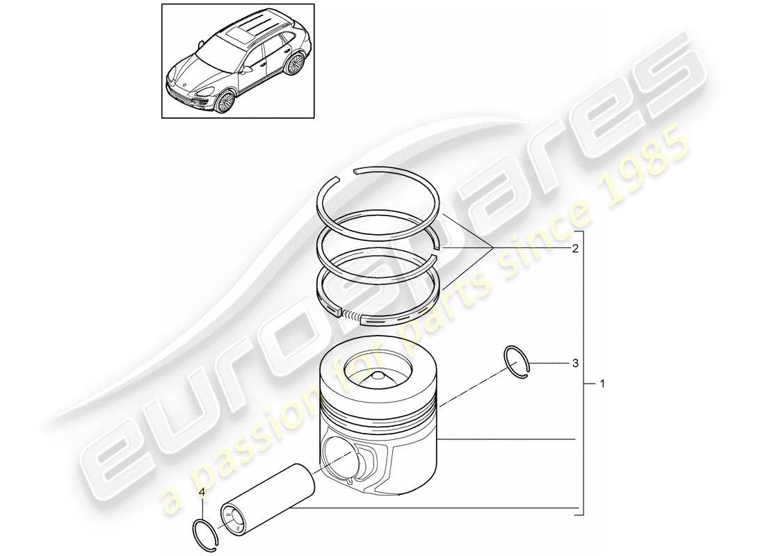 porsche 2017 (cayenne e2 92a) piston part diagram