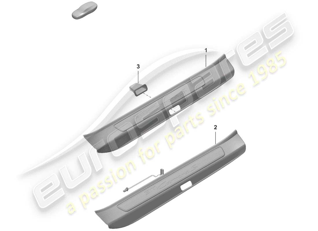 porsche 2019 (992-1) scuff plate - sill panel with part diagram