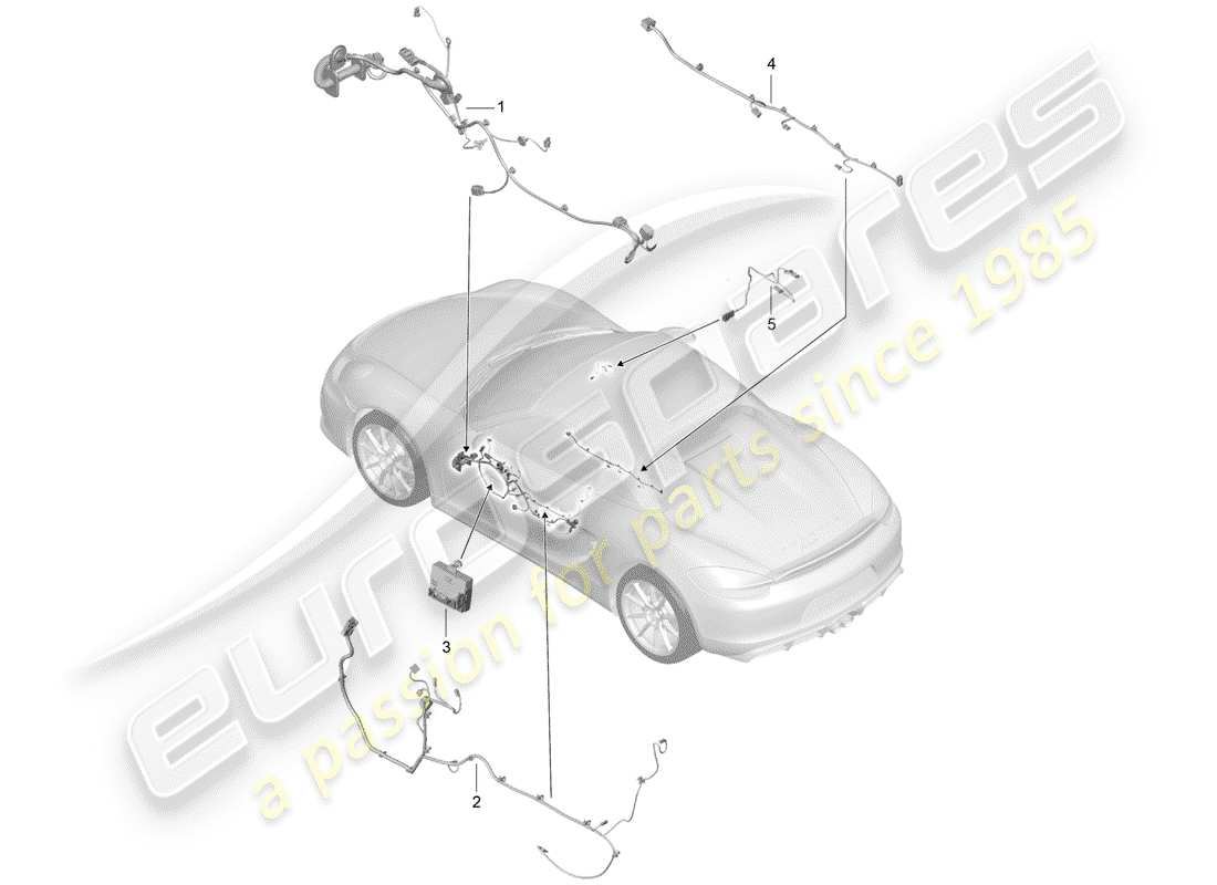 porsche 2016 (981 boxster spyder) wiring harnesses part diagram