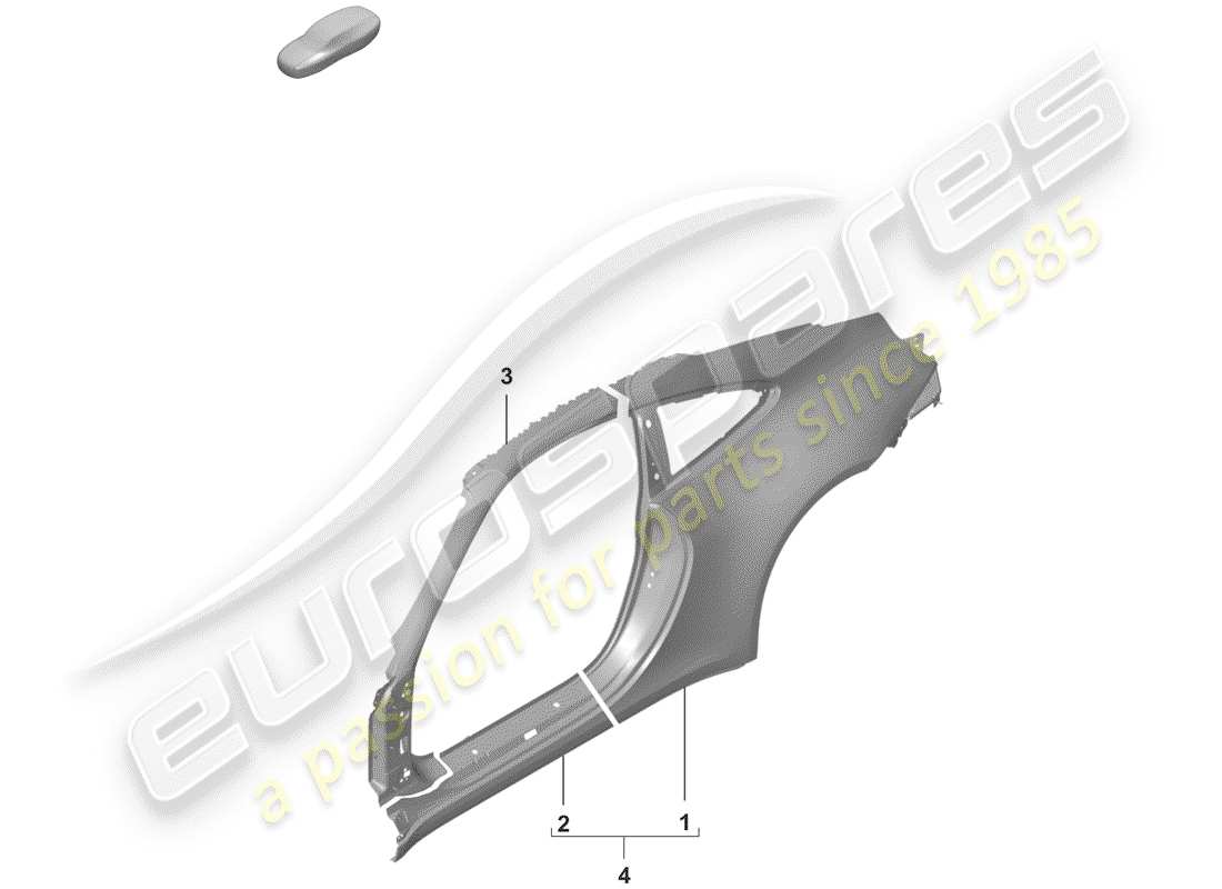 porsche 2019 (992-1) side panel part diagram