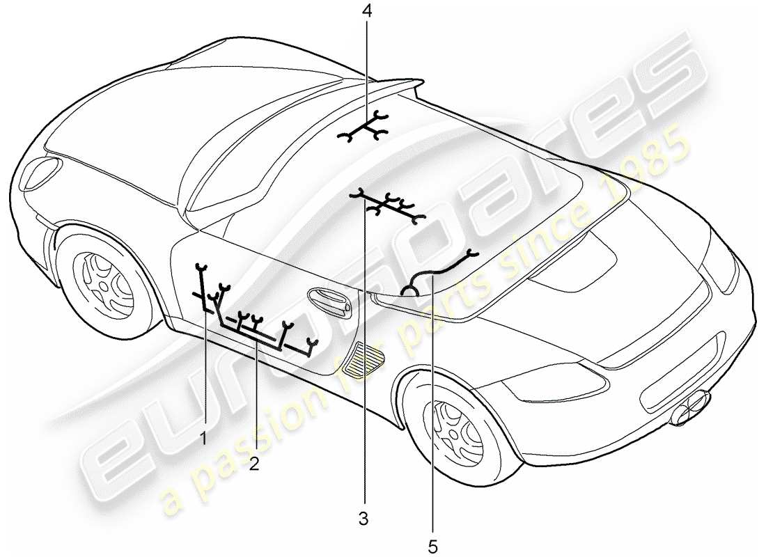 porsche 2010 (987 boxster) wiring harnesses part diagram