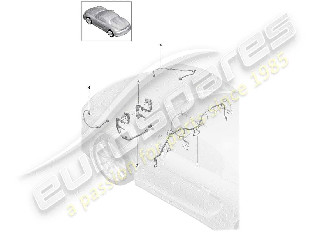 porsche 2016 (981 boxster spyder) wiring harnesses part diagram