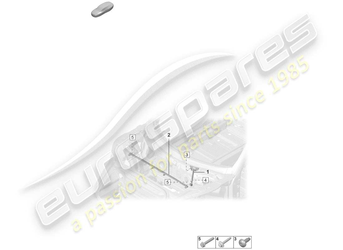 porsche 2019 (992-1) dome strut part diagram