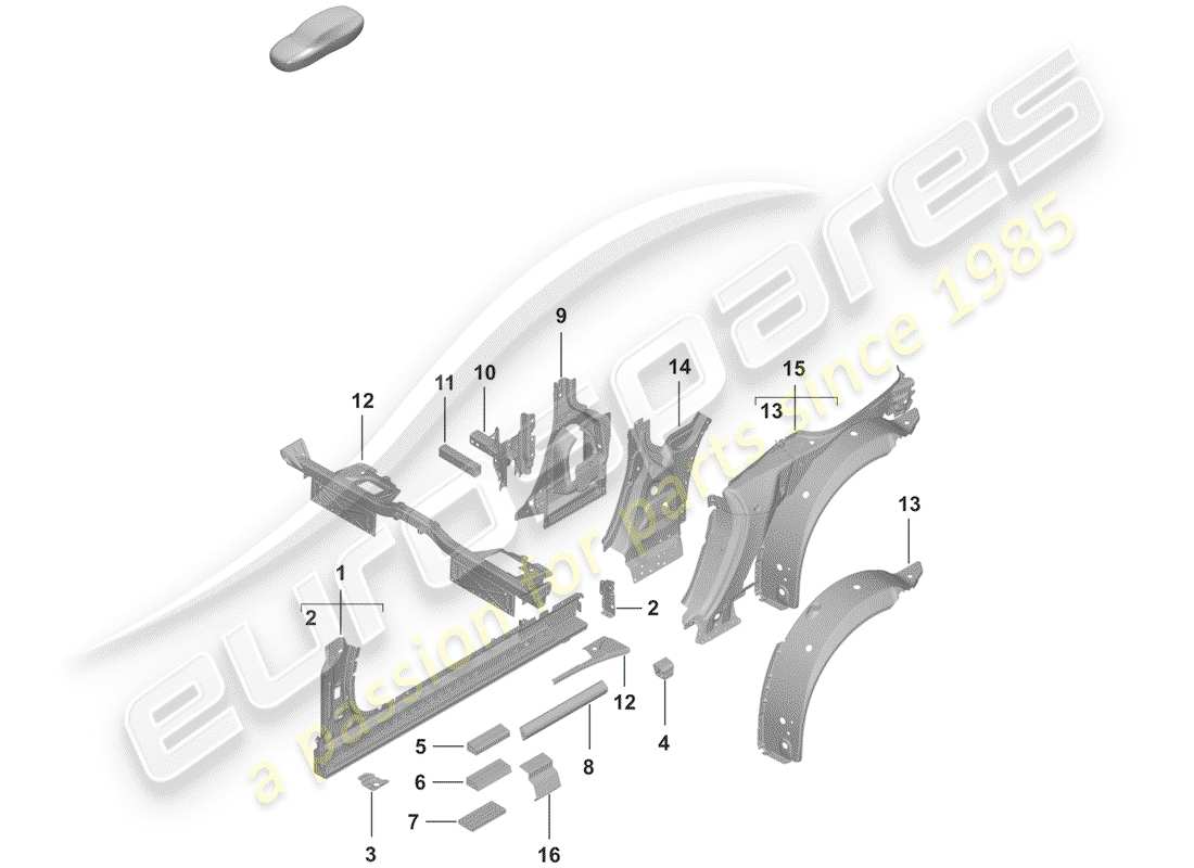 porsche 2019 (992-1) sill part diagram