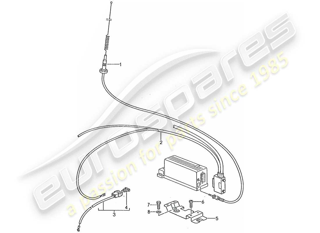 porsche 1987 (928) phone preparation part diagram
