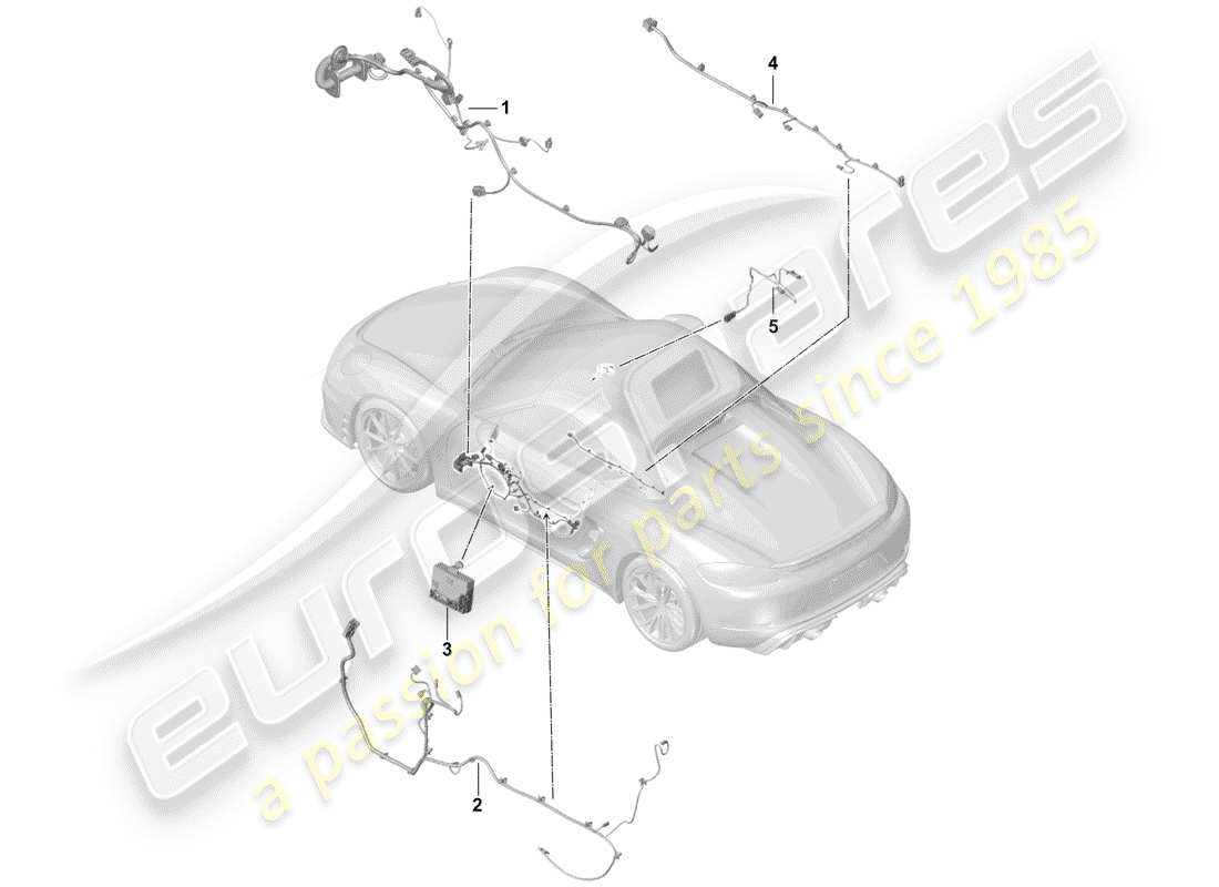 porsche 2020 (718 boxster spyder) wiring harnesses parts diagram