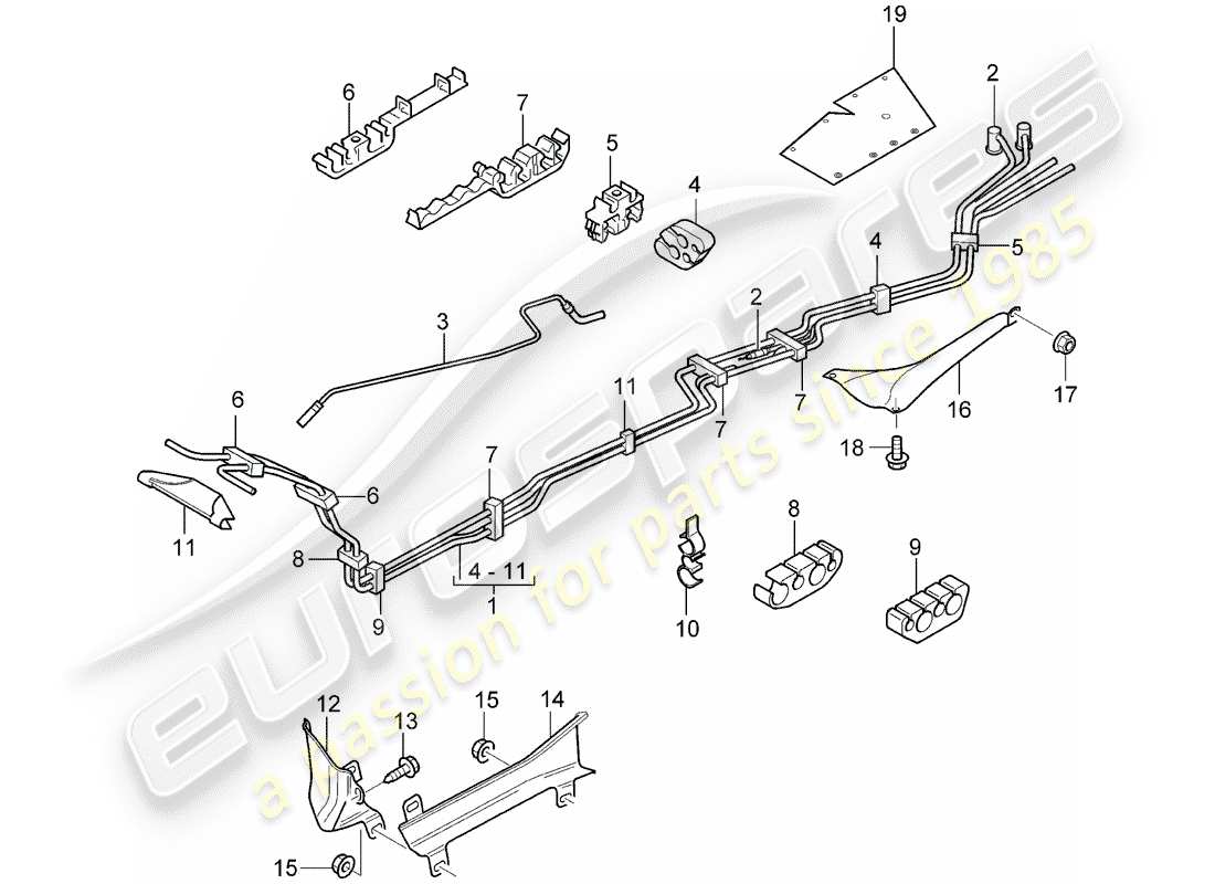 porsche 2010 (cayenne e1 9pa) fuel system part diagram