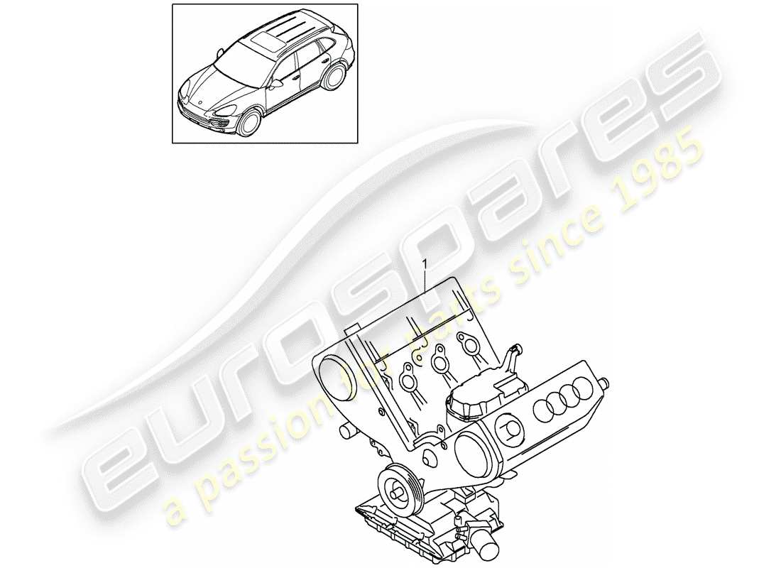 porsche 2010 (cayenne e1 9pa) long block part diagram