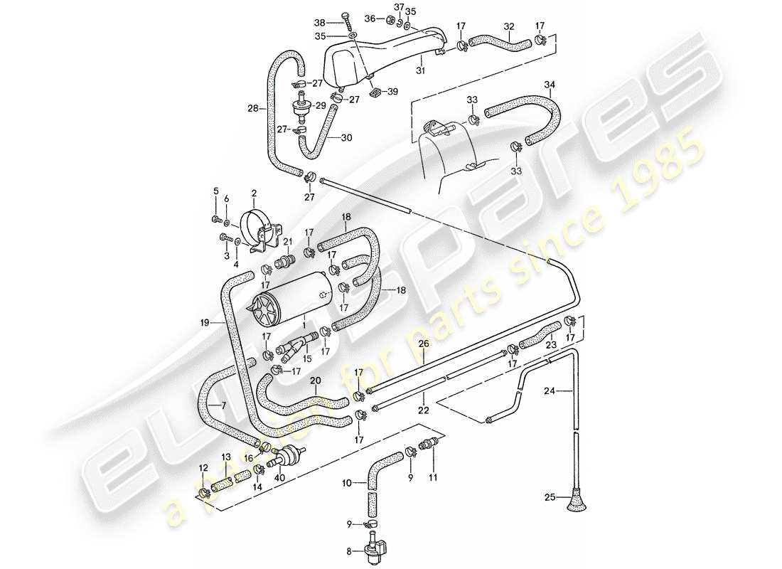 porsche 1987 (928) tank ventilation part diagram