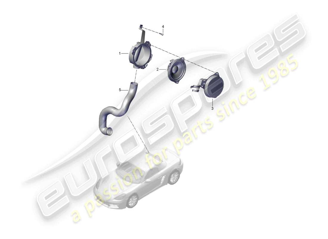 porsche 2020 (718 boxster) sound actuator for engine sound system part diagram