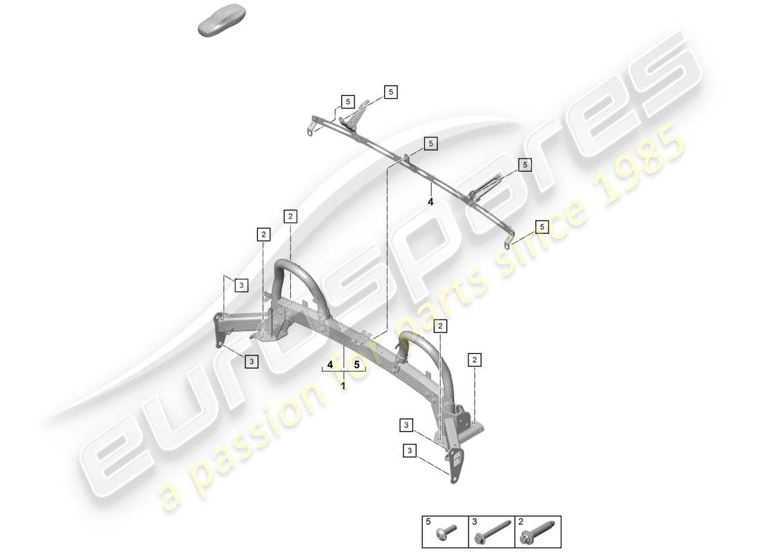 porsche 2020 (718 boxster spyder) roll bar parts diagram