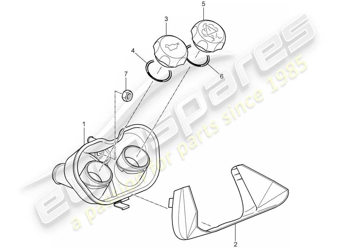 porsche 2008 (987 cayman) water cooling 4 part diagram