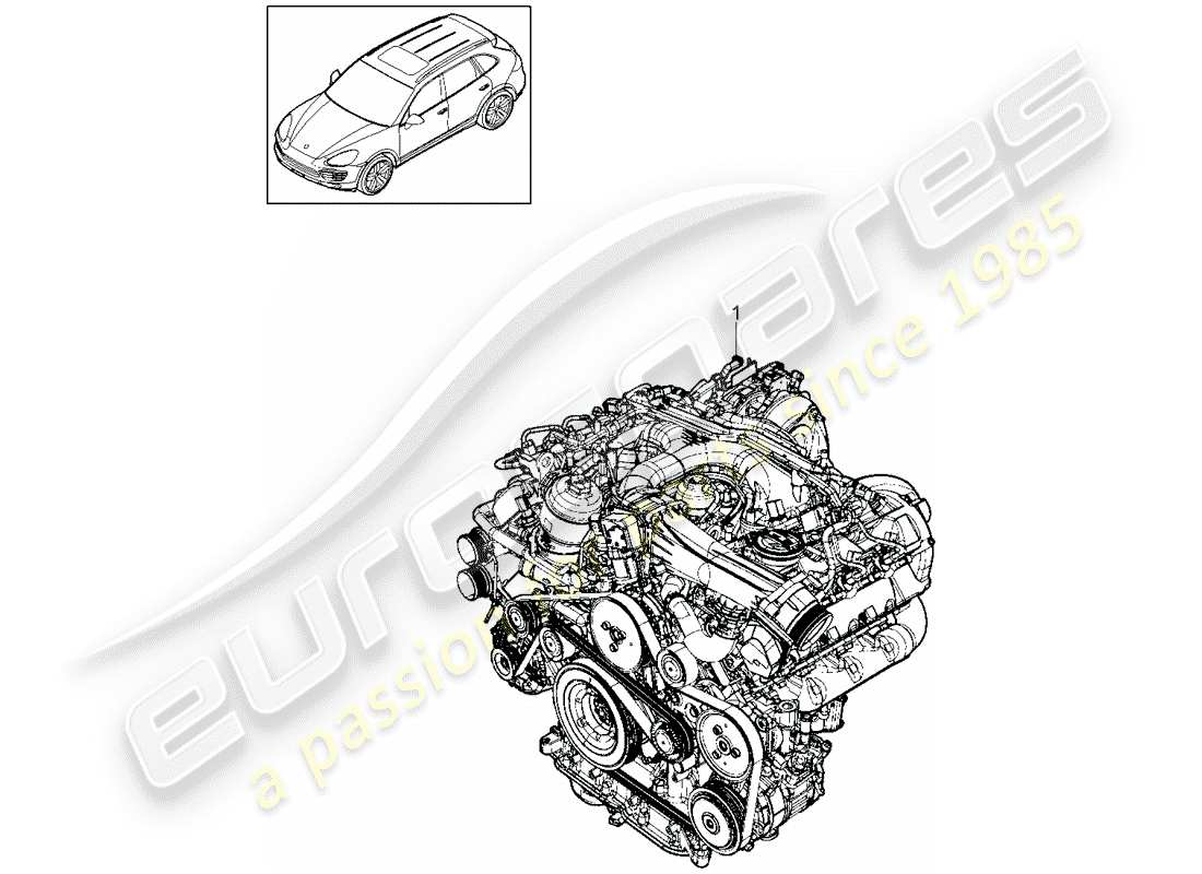 porsche 2017 (cayenne e2 92a) replacement engine part diagram