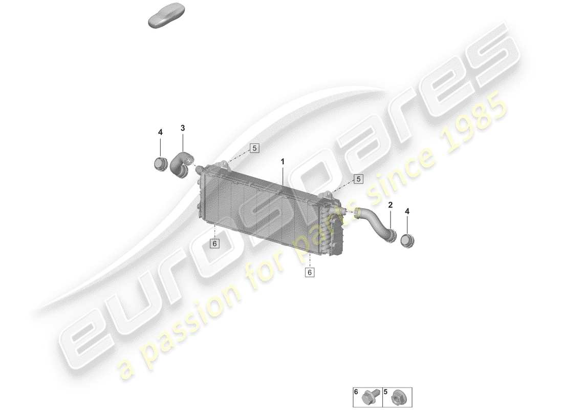 porsche 2019 (992-1) radiator part diagram