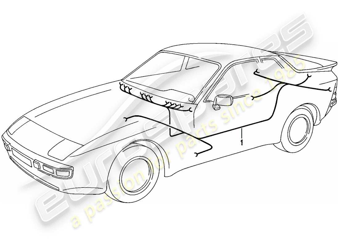 porsche 1988 (944) wiring harnesses - passenger compartment parts diagram
