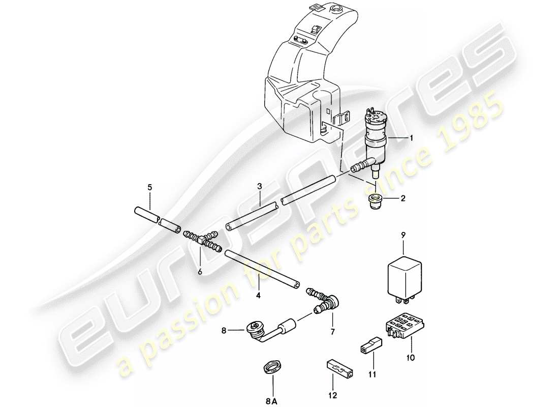 porsche 924 (1976) headlight washer system - d - mj 1979>> part diagram