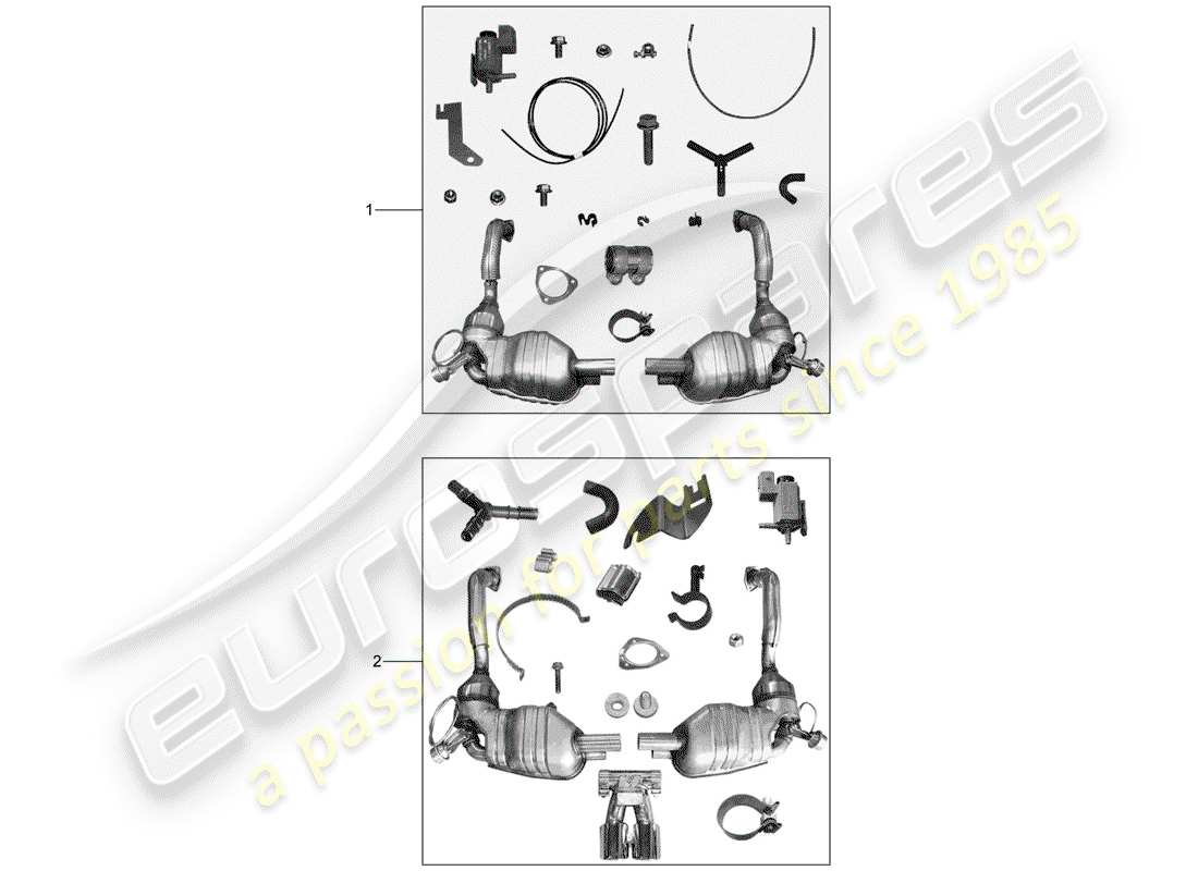 porsche tequipment catalogue (2012) exhaust system parts diagram