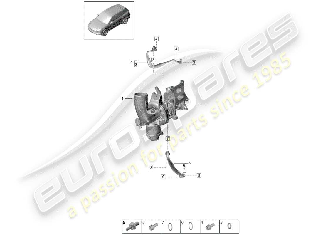 porsche 2018 (cayenne e3 9ya/9yb) oil pressure line for part diagram