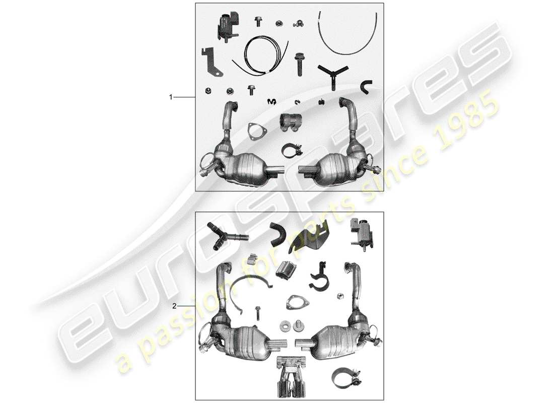 porsche tequipment catalogue (2001) exhaust system part diagram