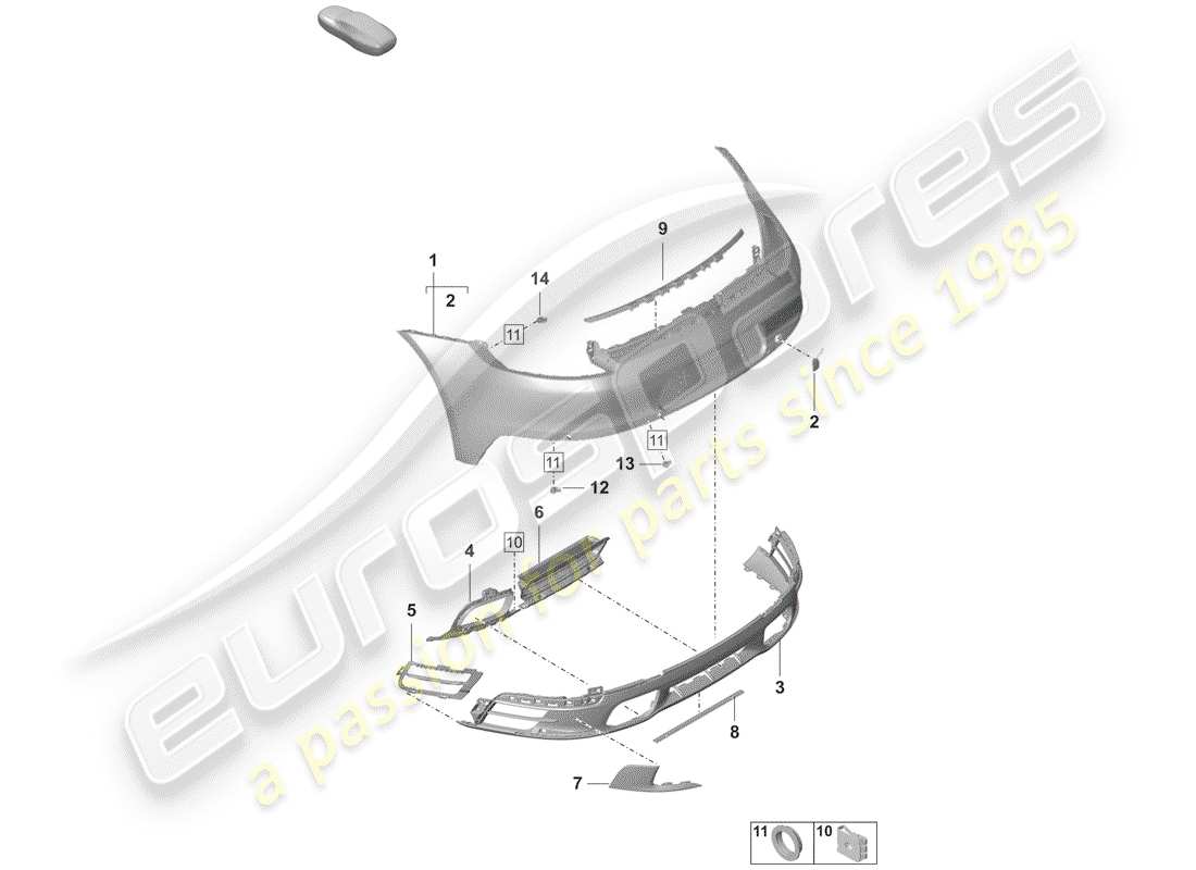porsche 2019 (992-1) bumper part diagram